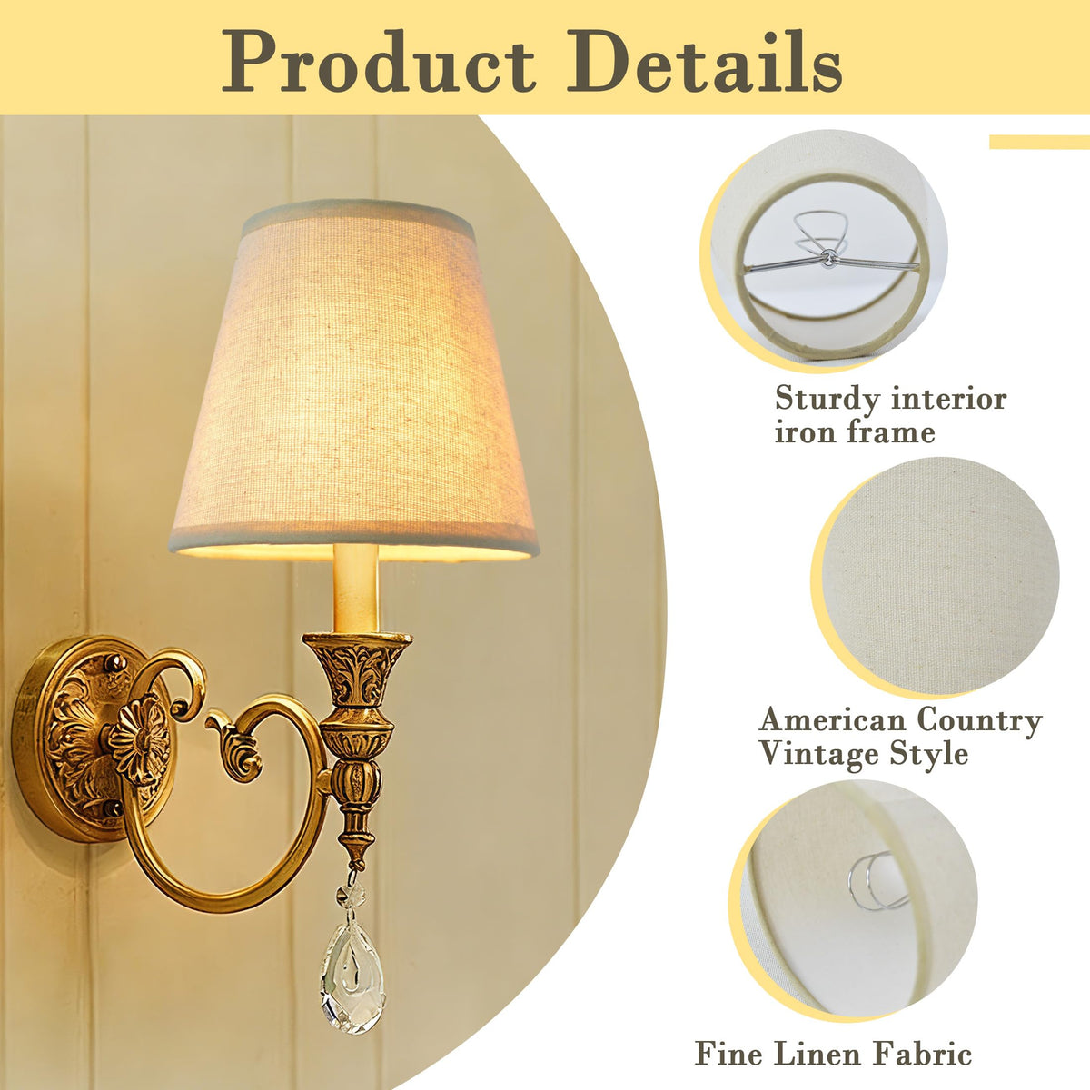 Mini Lamp Shade Chandelier Shades Set of 6 (color-51)