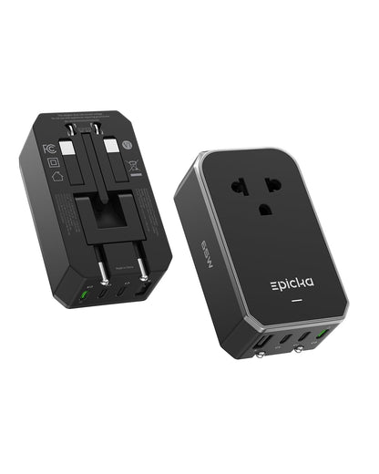 Air 40W Universal Travel Adapter PD&QC with 1AC (Black)