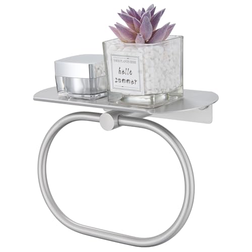 Oval Towel Ring with Storage Shelf