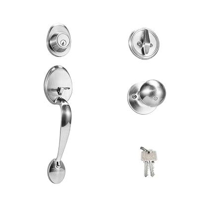 Front Door Lock Handle and Deadbolt Set