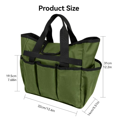 Portable Gardening Tool Tote Bag Organizer with 16 Pockets