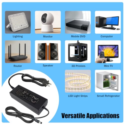 24V Power Supply AC to DC Adapter with 5.5x2.5mm DC Plug