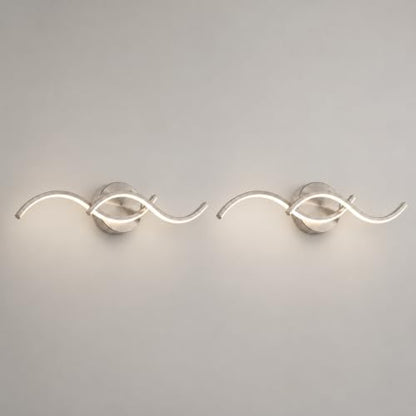 Brushed Nickel Curved 5CCT Bathroom Vanity Light Fixture Over Mirror