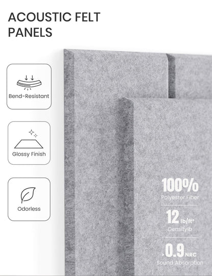 Felt Bulletin Board & Cork Board Alternative 36'' x 24'' (Soft Gray-1 / Bold-stripe 6-pack)