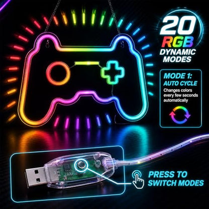 RGB Color Changing Gamepad Neon Sign