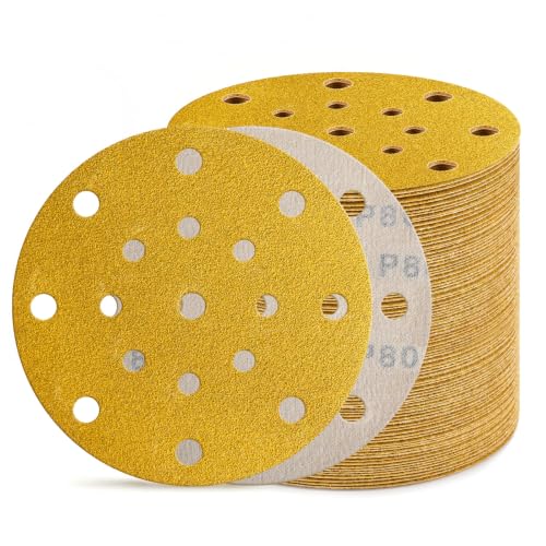 80Pcs 6 Inch Sanding Discs Assortment (MixGrit-80Pcs)