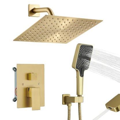 Wall Mount 10 Inch Rainfall Shower Faucet Set