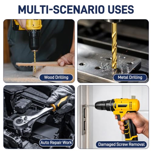 Screw Extractor Set With Left Hand Drill & Tap Wrench For Broken