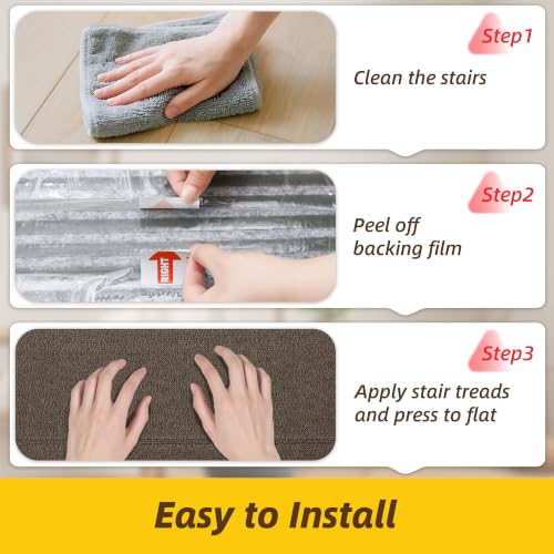 Non Slip Stair Landing Rug Mat (2'6" x 2'6" (Rectangular) / Light Brown)