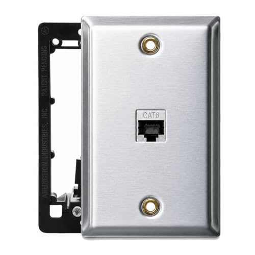 Copper Shield CAT6 Ethernet Wall Plate with Low Voltage Mounting Bracket