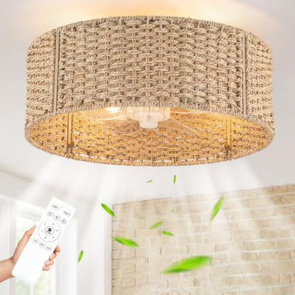 Boho Ceiling Fan with Light