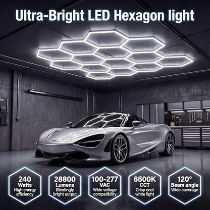 Hexagon Garage Lights 240W 28800LM