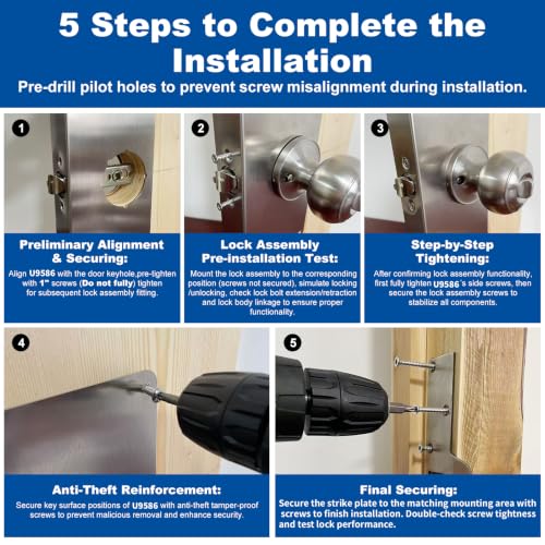 Stainless Steel Lock and Door Reinforcement Plate for 1