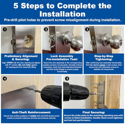 Stainless Steel Lock and Door Reinforcement Plate for 1