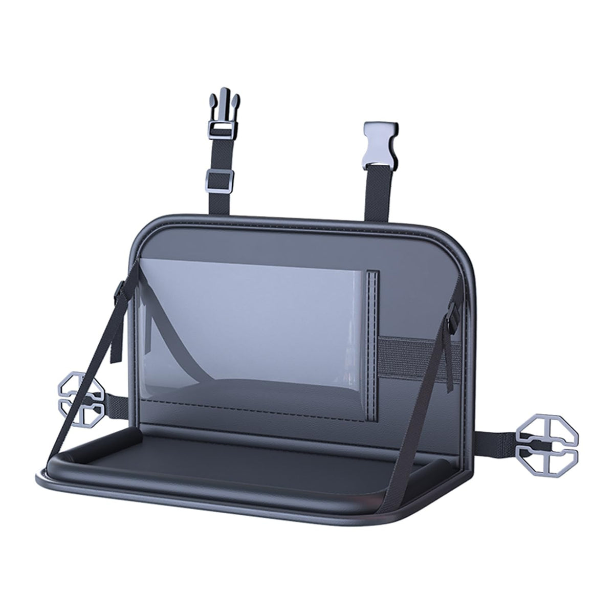 Backseat Car Organizer with Foldable Tray & Tablet Holder (black)