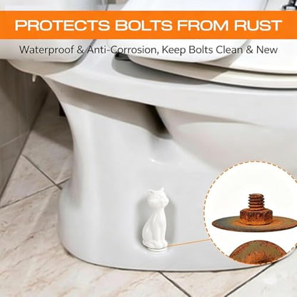 2Pcs Cute CatShaped Toilet Bolt Caps