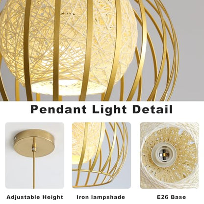 Pendant Light Fixtures Modern Round Chandelier with Remote Control Included E26 Bulb for Living Room