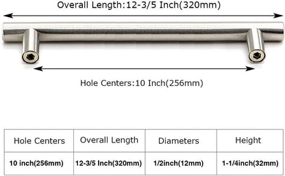 35Pack 10in Hole Centers Zinc Alloy Kitchen Cabinet Handle (10in hole centers / Brushed Nickel)