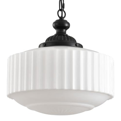 Vintage Milk Glass Pendant Light