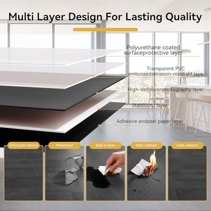 Peel and Stick Floor Tile Vinyl Wood Plank