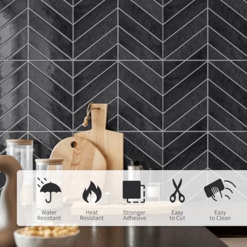 10 Sheets Thicker Herringbone Peel and Stick Backsplash