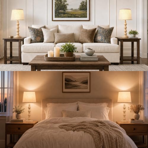 Traditional 21" Rustic Table Lamp Set of 2 for Living Room