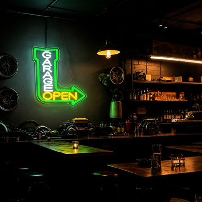 Dad's Garage Neon Sign for Wall Decor Garage LED Sign for Car Barn Workshop Birthday Gifts for Men