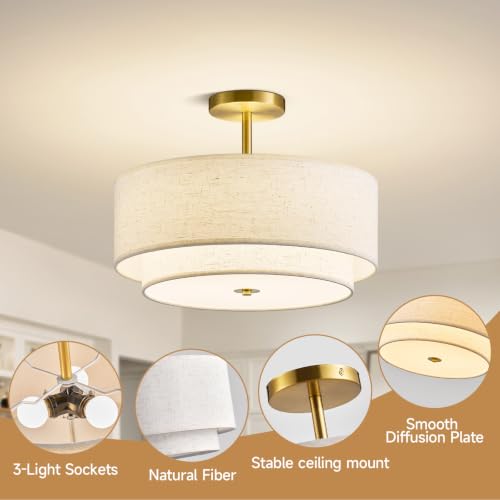 16" Semi Flush Mount Ceiling Light