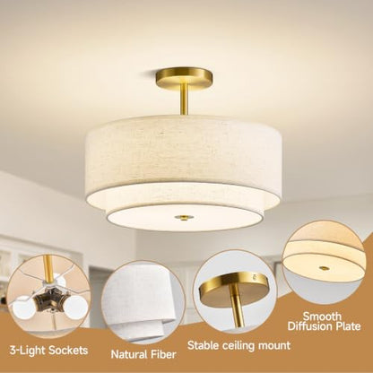 16" Semi Flush Mount Ceiling Light