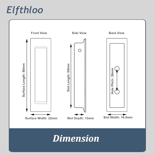 Pocket Door Hardware 3 Pieces Set