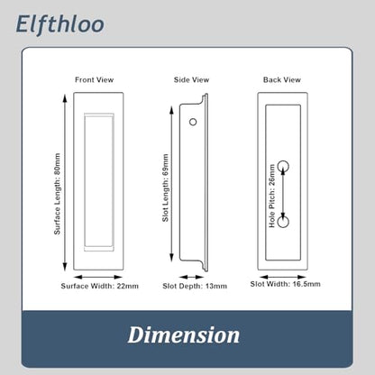 Pocket Door Hardware 3 Pieces Set