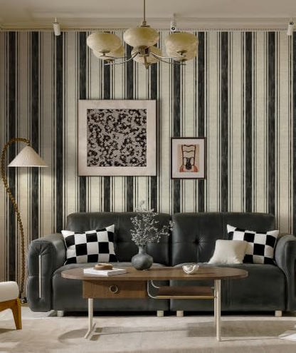 Peel and Stick Wallpaper Black and Cream White 17.3"x197" Hand (Black and Cream White / 17.3" x 197")
