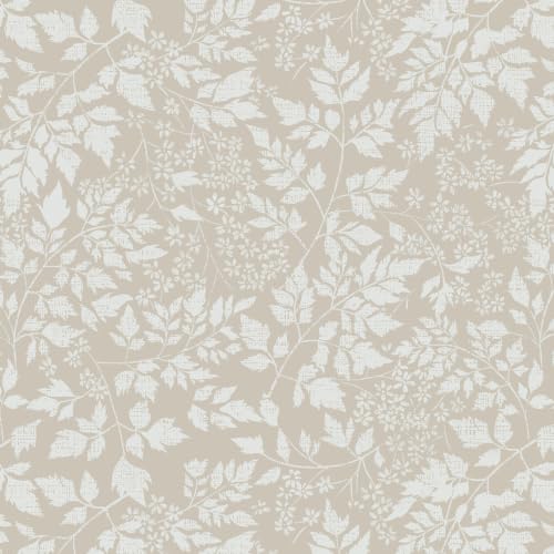 Sage Green Leaf Peel and Stick Wallpaper Beige Wildflower