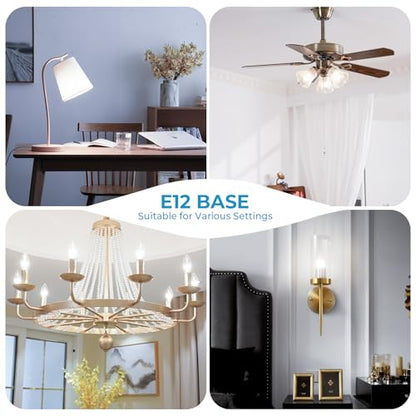 E12 Light bulbs 40 watt Equivalent (12 Pack - 4w / Daylight)