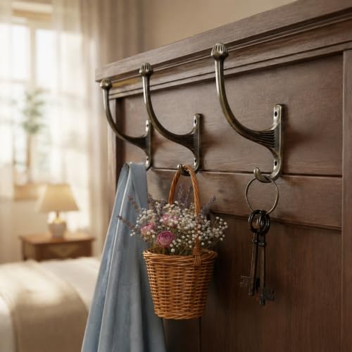 Double Prong Antique Bronze Towel Hook Wall Mounted Coat Hook