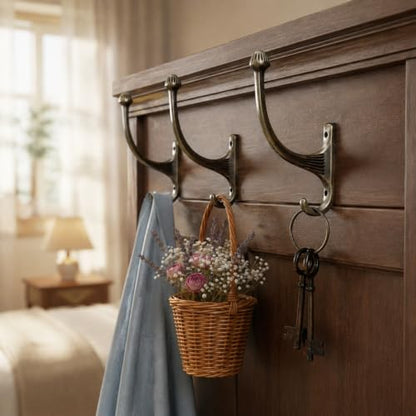 Double Prong Antique Bronze Towel Hook Wall Mounted Coat Hook
