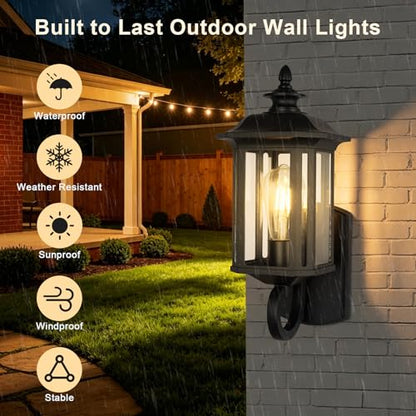 15" Outdoor Wall Light Fixture (01-BK)