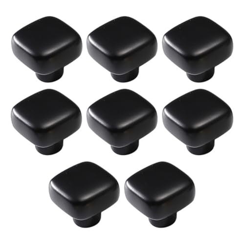6 Pack Gold Cabinet Knobs 1.18" Brushed Gold Drawer Knobs Zinc Alloy Single Hole Square Pulls for Dresser 30mm Round Cupboard Handles for Kitchen Wardrobe Bathroom Hardware