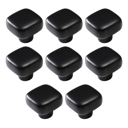 6 Pack Gold Cabinet Knobs 1.18" Brushed Gold Drawer Knobs Zinc Alloy Single Hole Square Pulls for Dresser 30mm Round Cupboard Handles for Kitchen Wardrobe Bathroom Hardware