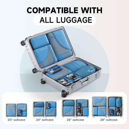 Packing Cubes for Travel (20 Azure Blue)