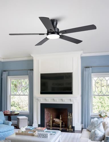 52 inch Low Profile Ceiling Fan with Light and Remote