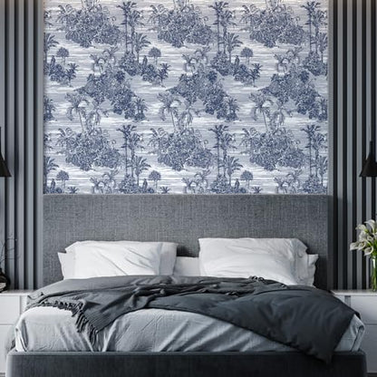 Jungle Peel and Stick Wallpaper Contact Paper Tropical Palm & Tiger Vintage Wallpaper Self Adhesive Removable Decor for Bedroom Cabinet Vinyl Wall Paper