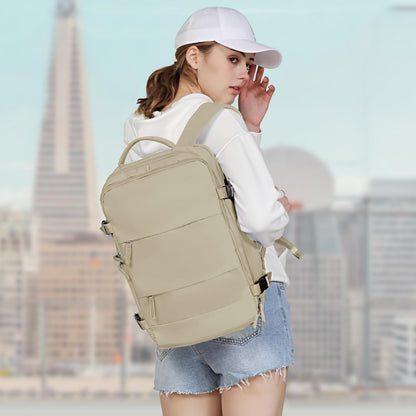 Travel Backpack For Women Men (Khaki / 25 liters)