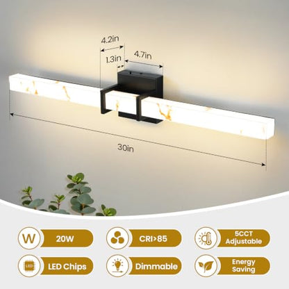 Modern Bathroom Vanity Light 30 inch (Black / 30 Inch)