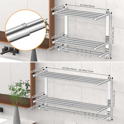 Bathroom Towel Rack with Shelf and Towel Bar (Bathroom Towel Rack With Shelf)