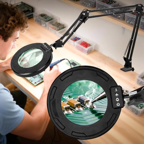 12X Ultra Long Magnifying Glass with Light and Clamp