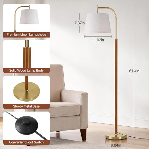 Wood Floor Lamp for Living Room