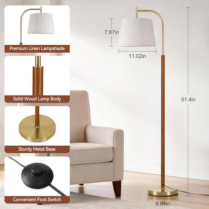Wood Floor Lamp for Living Room