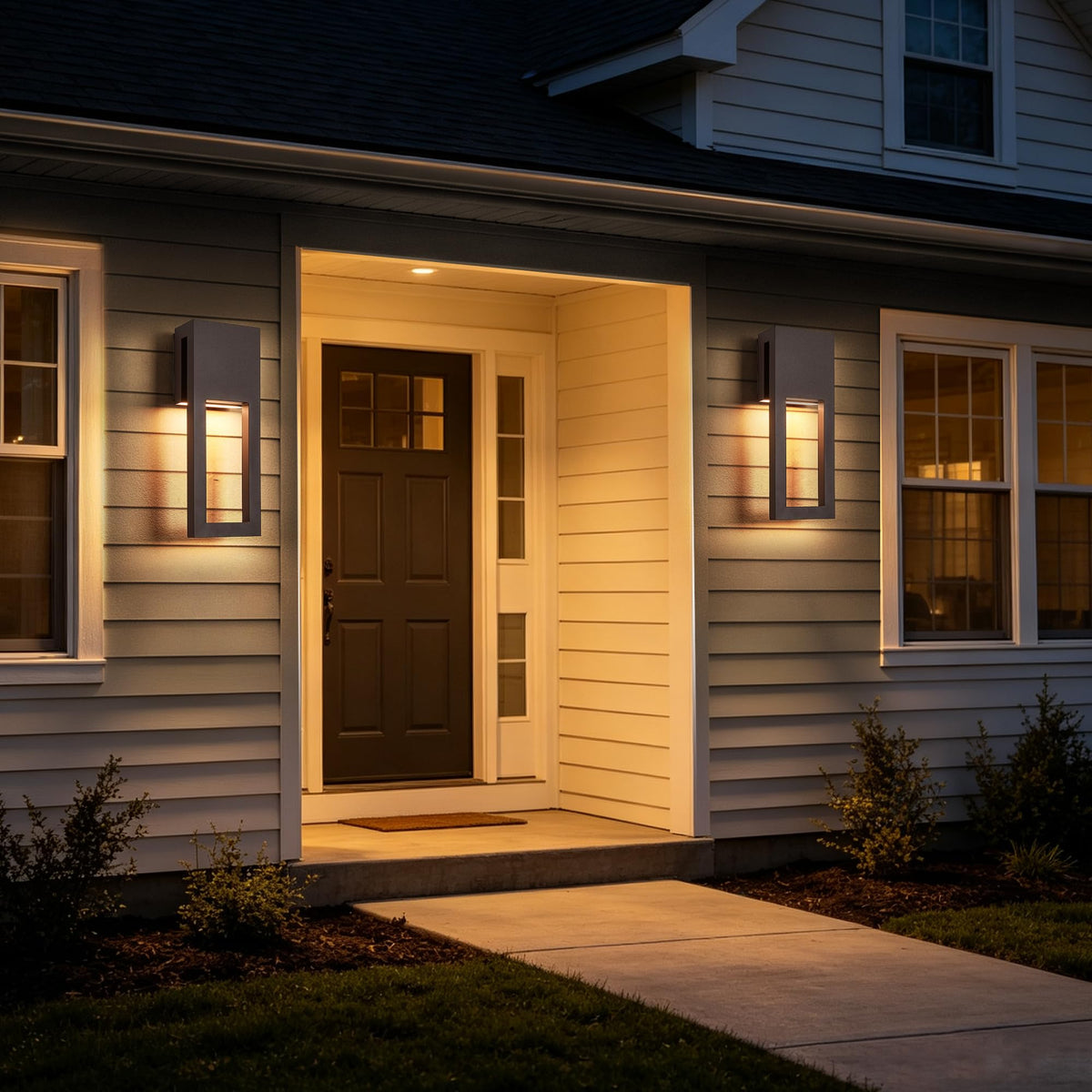 Outside Garage Lights 15" Triac Dimming Wet Location Sconce (1Pack Textured Bronze(without Photocell))