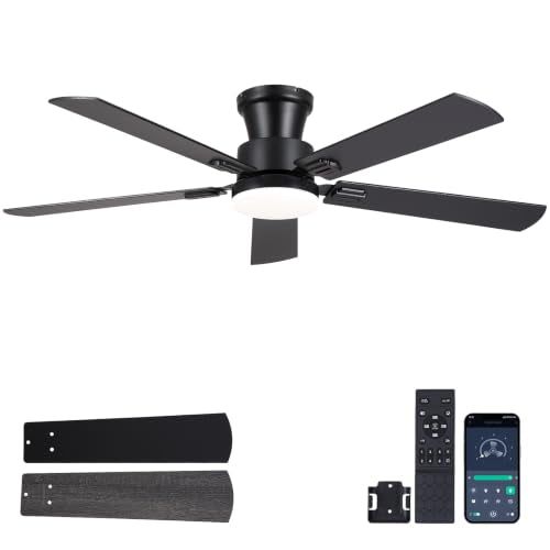 52in Low Profile Ceiling Fans with Lights